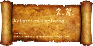 Krisztics Marianna névjegykártya